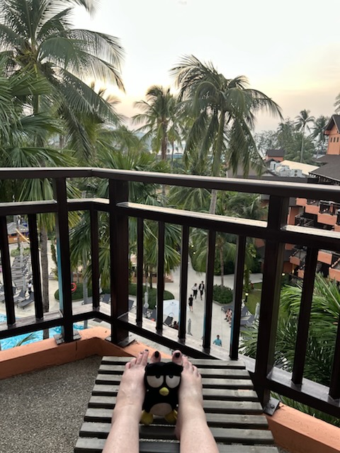 Badtzu on the patio